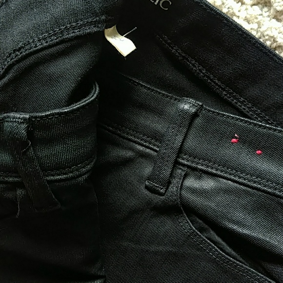 NWOT Banana Republic Skinny Coated Black Jeans 32 - Picture 6 of 8